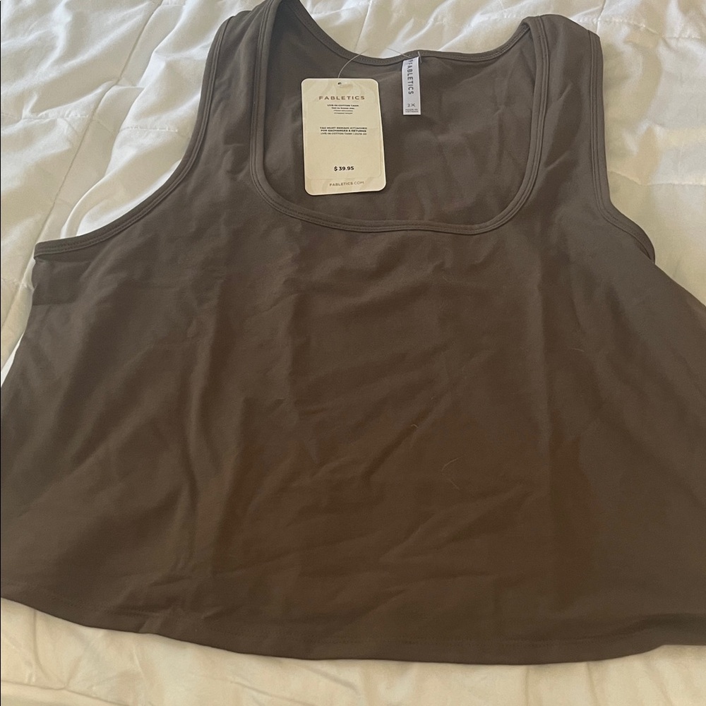 NWT Fabletics Chocolate Brown Tank Top
